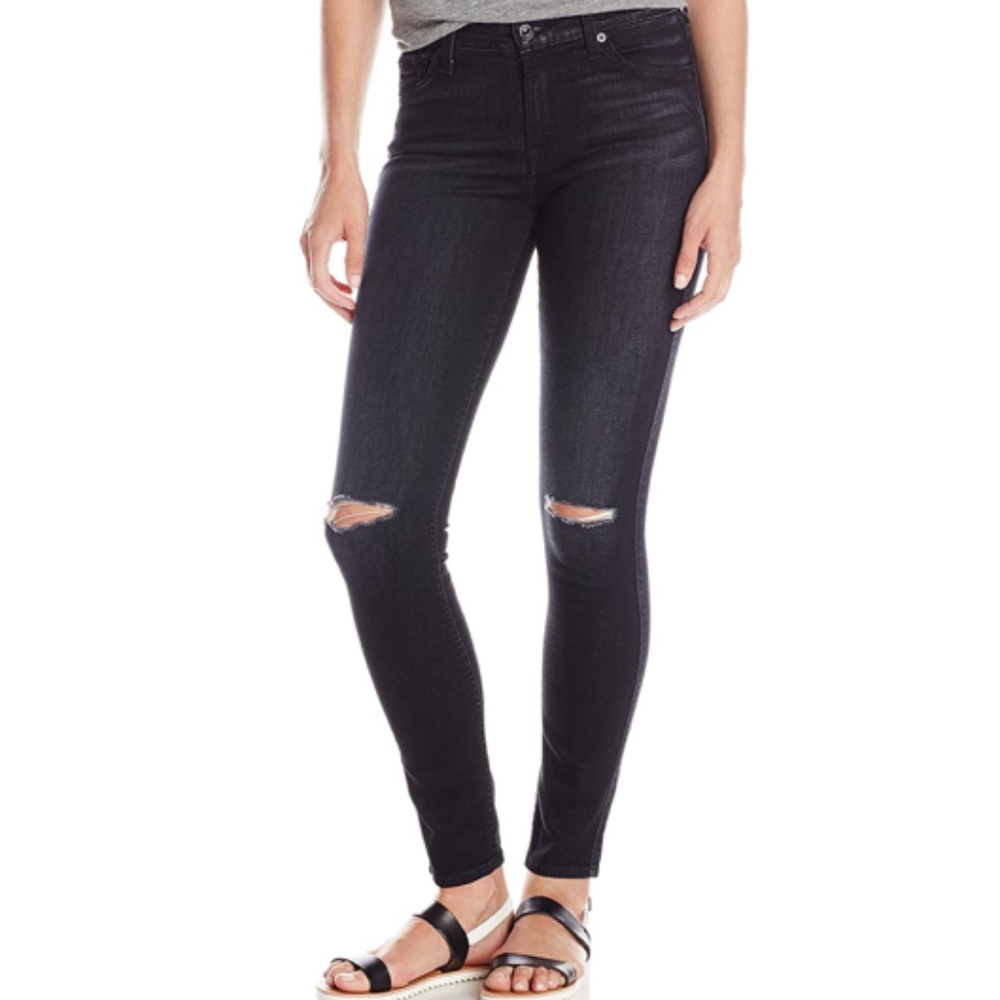 7 For All Mankind The Skinny Jean Mid Distressed